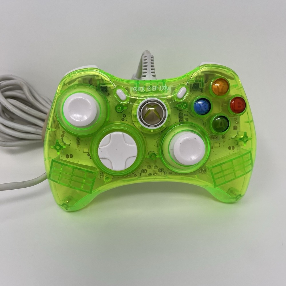 XBOX 360 GREEN ROCK CANDY WIRED CONTROLLER 037-010 No Breakaway